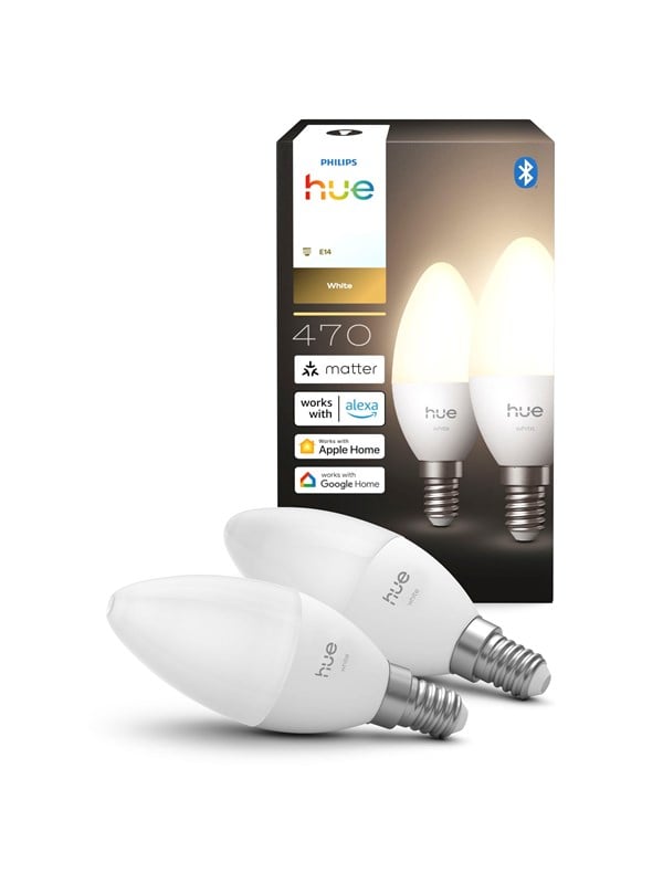 Philips Hue White Kerzenlampe  E14 - 470lm - 2er-Set - Weiß