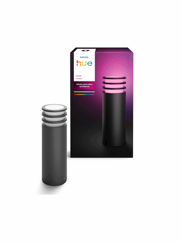 Philips Hue LED-Sockellampe Lucca, schwarz, RGBW smart, IP44