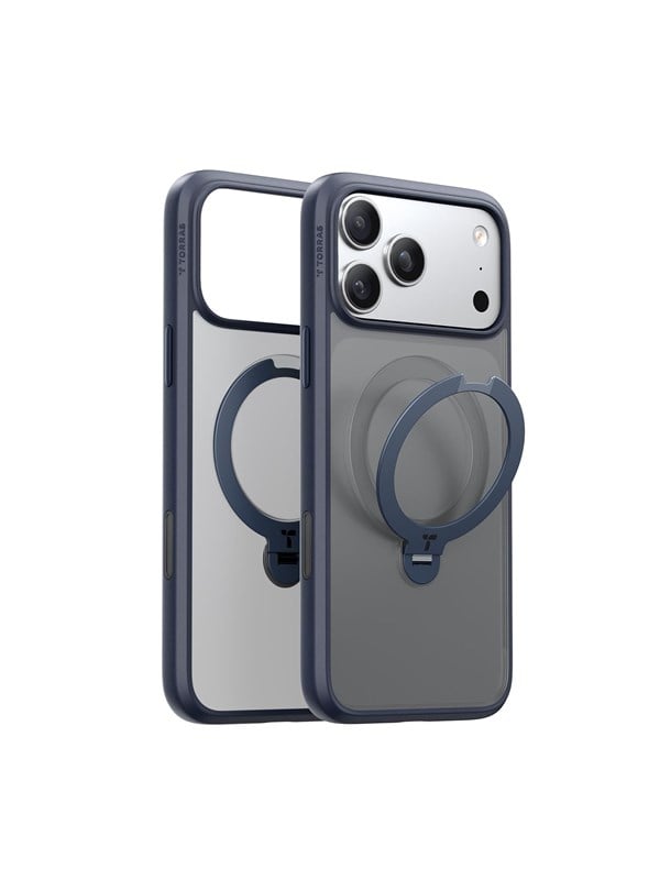 Funda für Smartphone Torras Ostand Spin Series Magnetischer Ständer Marineblau für iPhone 17 Pro Max