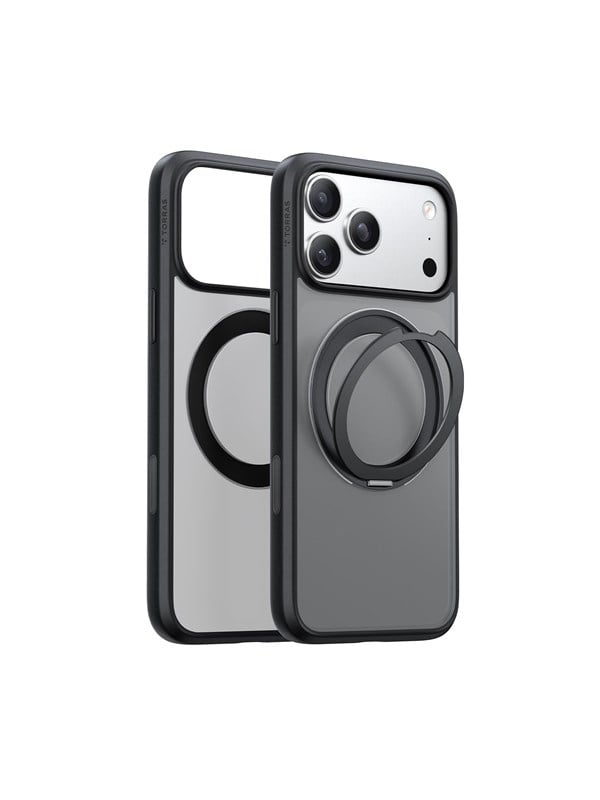 Handyhülle Torras Ostand Pro Series Magnetischer Ständer Schwarz für iPhone 17 Pro