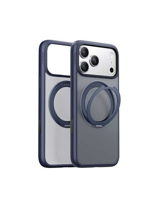 Smartphone-Hülle TORRAS Ostand Pro Series Blau mit Ständer für iPhone 17 Pro