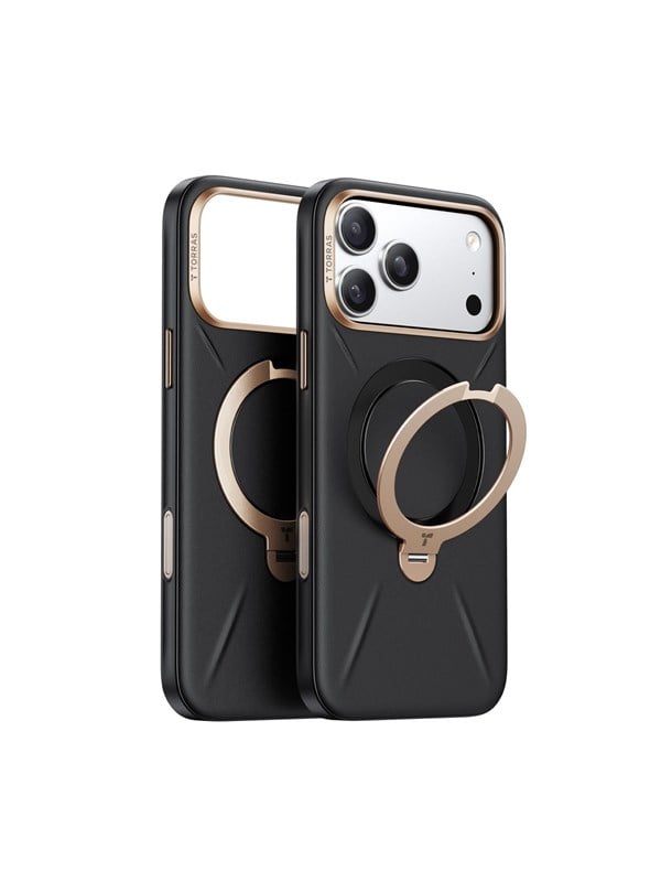 MagSafe Hülle für Apple iPhone 17 Pro Max, Torras, QPRO Leather, Schwarz