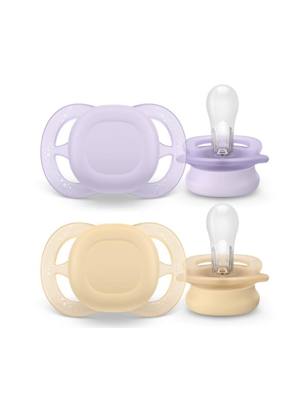Philips Avent Pacifier ultra start 2 pack 0-6 mdr. gul/blå