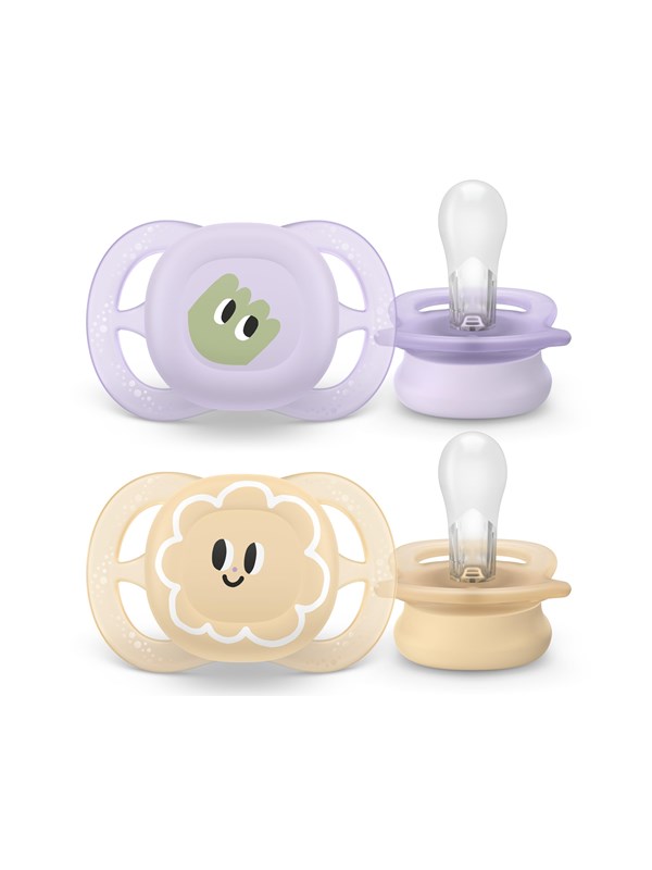 Philips Avent Pacifier ultra start 2 pack 0-6 mdr. pink/gul