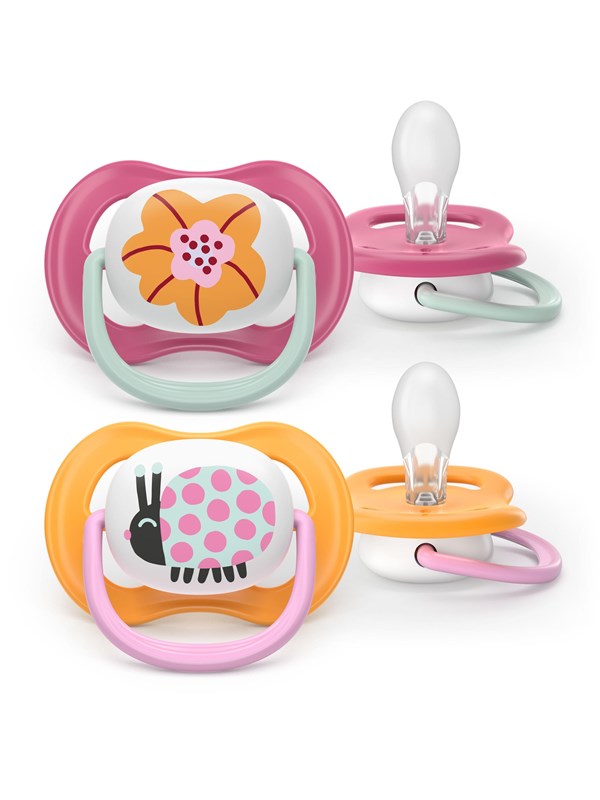 Philips Avent Pacifier ultra air 2 pack  6-18 mdr. pink/orange