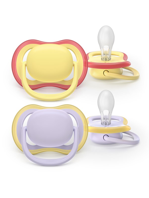 Philips Avent Pacifier ultra air 2 pack 0-6 mdr. gul/pink