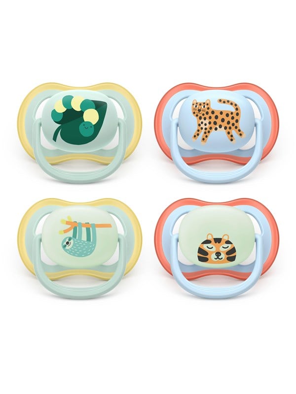 Philips Avent Pacifier ultra air nighttime 4 pack 0-6 mdr. dyremotiver