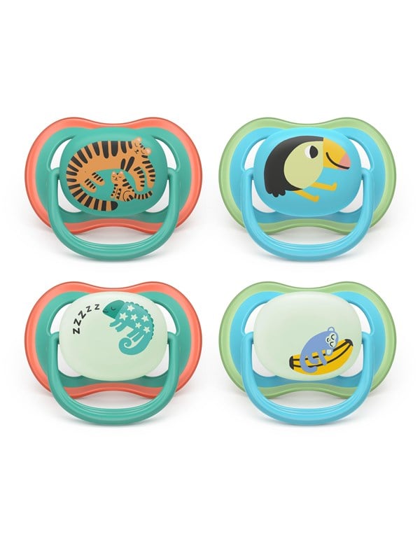 Philips Avent Pacifier ultra air nighttime 4 pack 6-18 mdr. dyremotiver