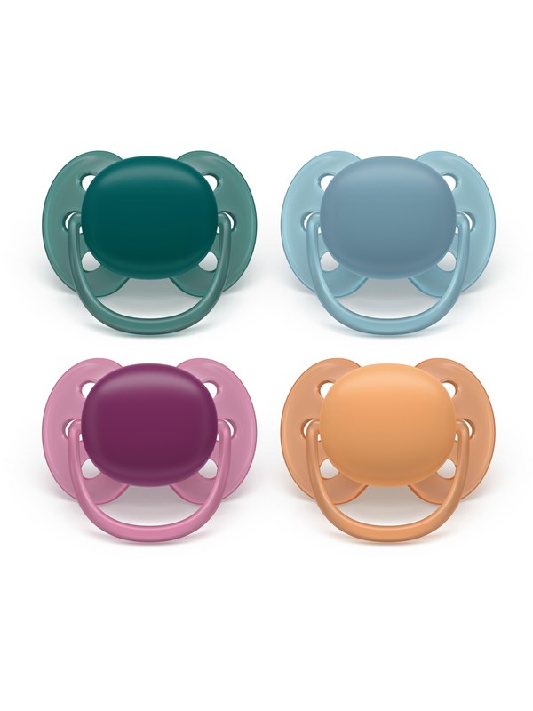Philips Avent Pacifier ultra soft 4 pack 18+ mdr. blå/grøn/gul/rød