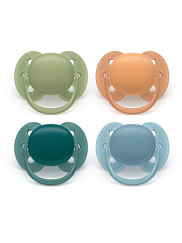 Philips Avent Pacifier ultra soft 4 pack 18+ mdr. grøn/orange/blå