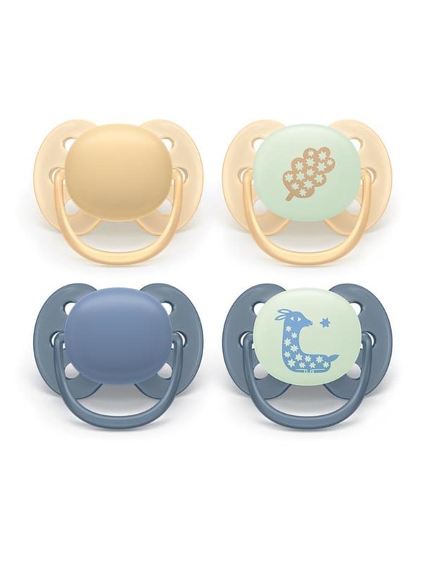 Philips Avent Pacifier ultra soft nighttime 4 pack 618 mdr gulbl