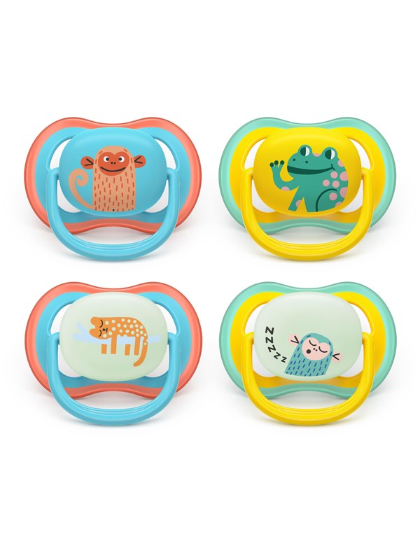 Philips Avent Pacifier ultra air nighttime 4 pack 18+ mdr. dyremotiver