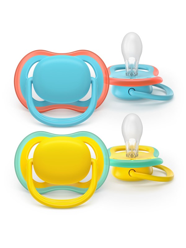 Philips Avent Pacifier ultra air 2 pack 18+ mdr. blå/gul