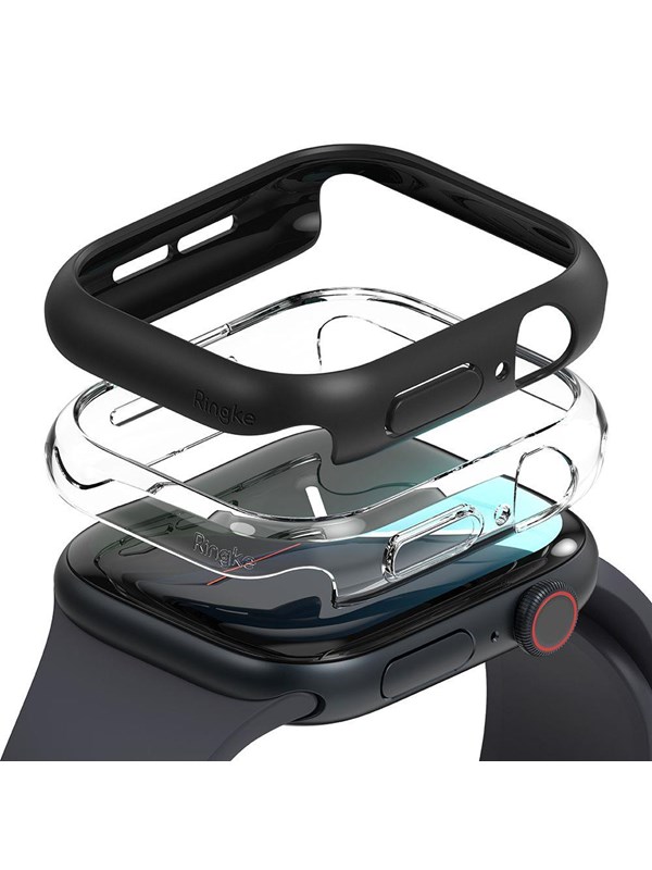 Ringke Slim Hülle für Apple Watch Series 10 / 11 46mm, 2er Set, Matt Schwarz / Transparent