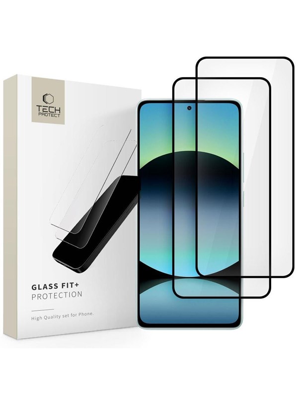 Tech-Protect Glass Fit +2-Pack Tempered Glass for Xiaomi Redmi Note 14 4G / 5G - Black