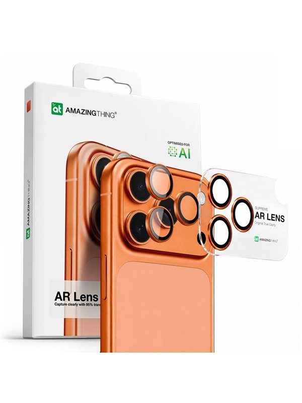 AmazingThing Lens Glass for iPhone 17 Pro  Pro Max - with Orange Frame