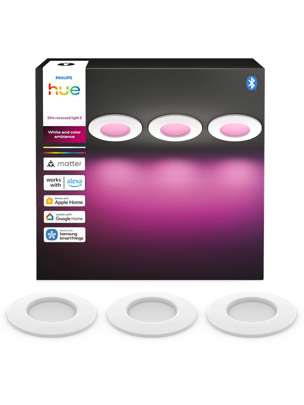 Philips Hue White & Colour Ambiance Deckenleuchte S - 1000lm, rund, 90mm - 3er-Set - Weiß