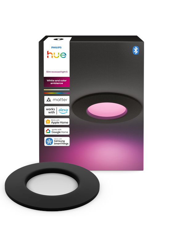 Philips Hue White & Colour Ambiance Deckenleuchte S - 1000lm, rund, 90mm - Schwarz