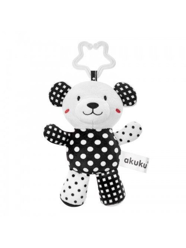 Image of Akuku Plush hanging toy black/white BEAR
