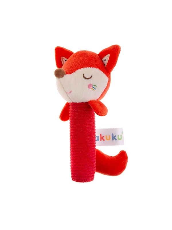 Image of Akuku Soft plush rattle/squeaker Fox