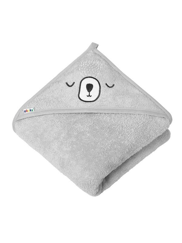 Akuku Baby hooded towel 100x100 cm  grey