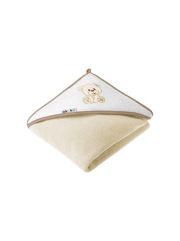 Akuku Baby hooded towel 100 x 100 cm ECRUBEAR