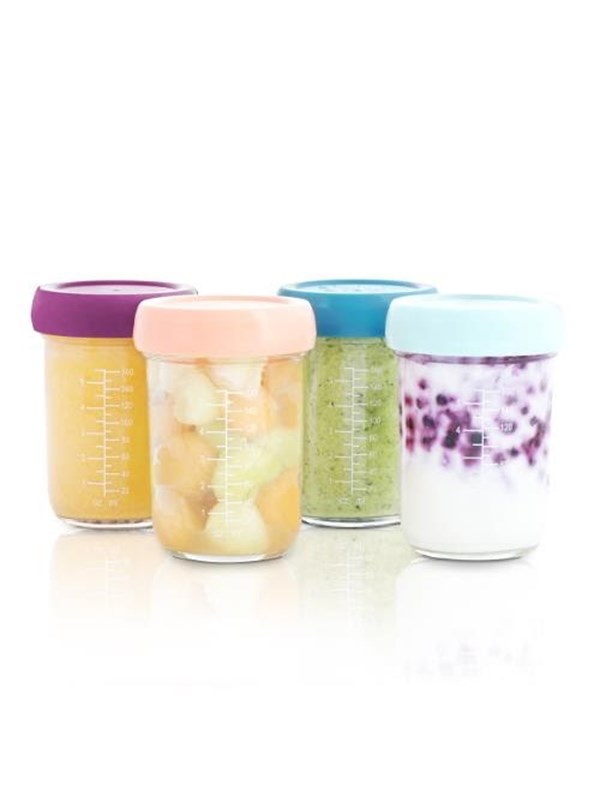 Babybols aus Glas 240 ml 4er-Set bunt