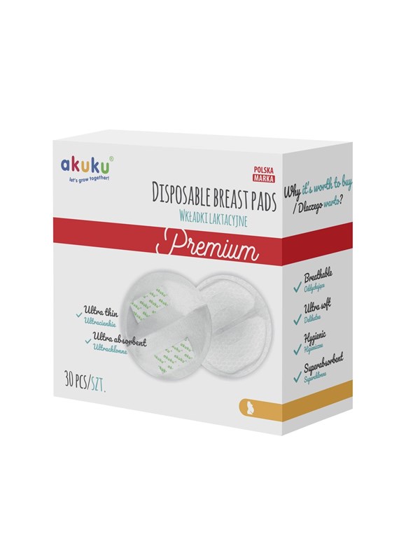 Akuku Disposable breast pads PREMIUM 30 pcs