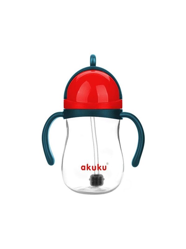Akuku Non-spill cup with weighted straw BLUERED