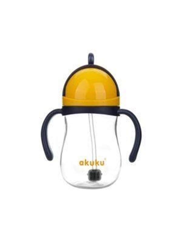 Akuku Non-spill cup with weighted straw NAVY BLUEYELLOW