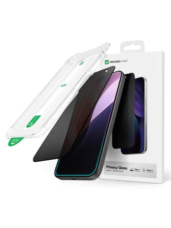 AmazingThing Titan Vision 7 Tempered Glass for iPhone 17 Pro Privacy