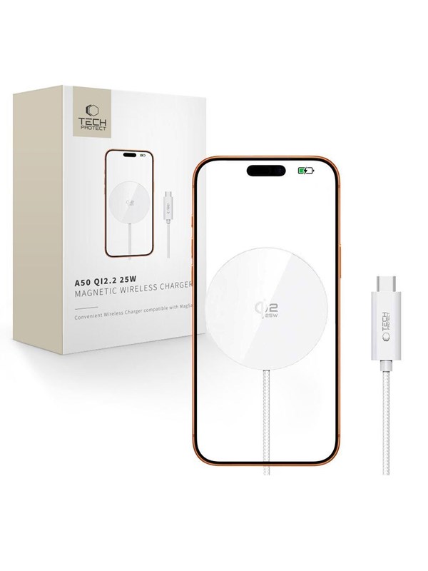 Tech-Protect A50 MagSafe 25W QI22 Wireless Charger - White