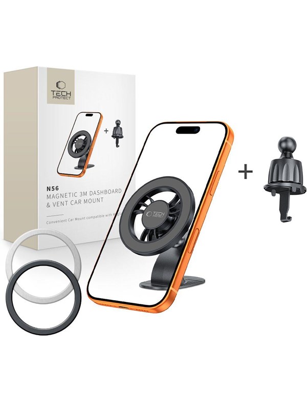 Magnetische Auto-Halterung Tech-Protect N56 2in1 II, Universal, Schwarz