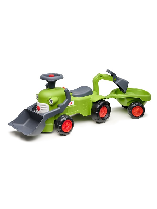 Falk Traktor mit Lenkrad, Hupe und Zubehör Claas Vintage