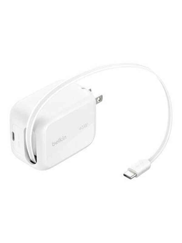 Belkin UltraCharge power adapter - retractable GAN - USB-C - 45 watt