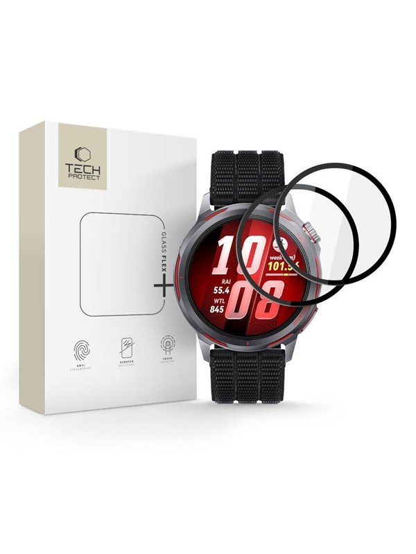 Tech-Protect  Glass Flex 2-Pack Hybrid Glass for Huawei Watch GT Runner 2 - Black