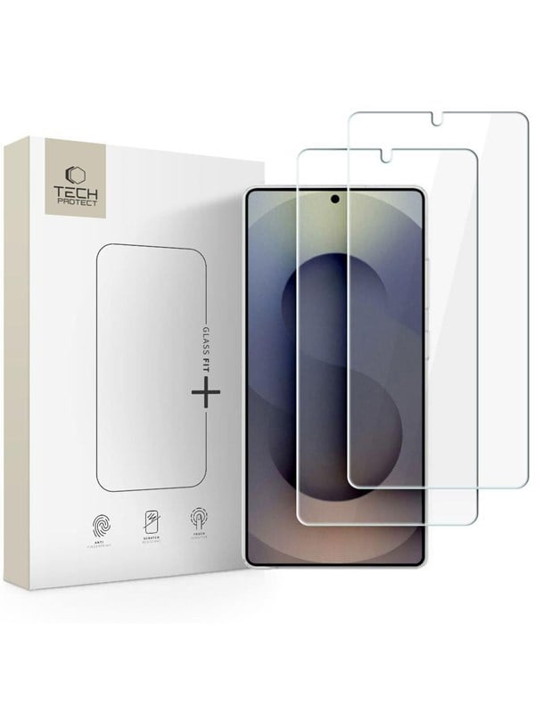 Tech-Protect FIT+ Displayschutzfolie für Samsung Galaxy S26 Ultra S948, gehärtetes Glas, Full Glue, 2er Set