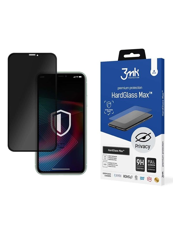 Verstärktes gehärtetes Glas 3MK Apple iPhone 11 Pro Max - HardGlass Max™ Privacy