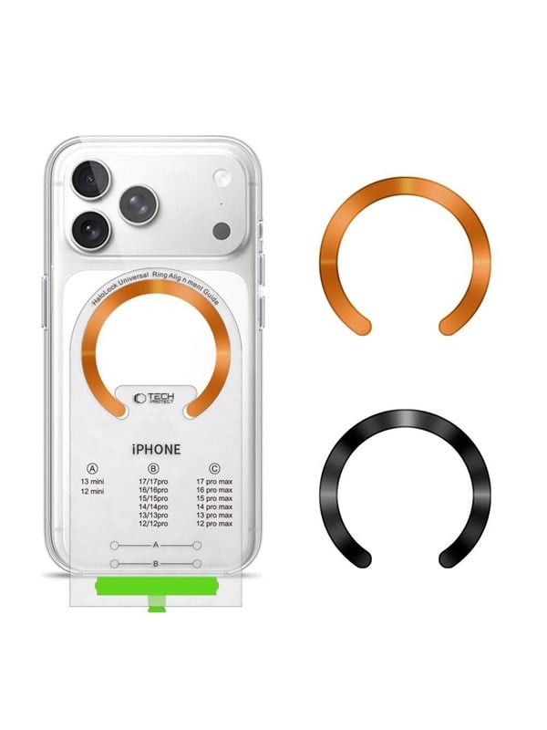 Tech-Protect  MMP-210 MagSafe 2-Pack Magnetic Ring - Orange  Black