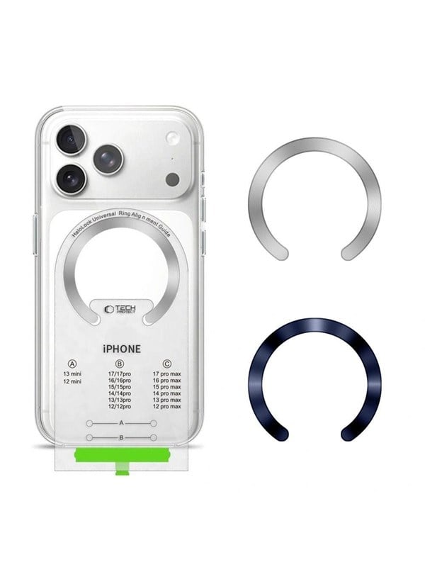 Tech-Protect MMP-210 MagSafe 2-Pack Magnetic Ring - Silver  Navy Blue