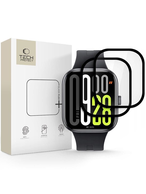 Tech-Protect Glass Flex+ 2-pack Hybrid Glass for Xiaomi Redmi Watch 5 - Black