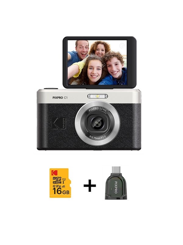 Kompaktkamera Agfaphoto Kodak PIXPRO C1 13MP Zoom 4x Full HD Schwenkdisplay Schwarz