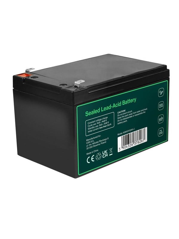 Green Cell AGM12V12AH-J AGM VRLA 12V 12Ah maintenance-free Battery for cash register, toy, camera (152x99x100mm)