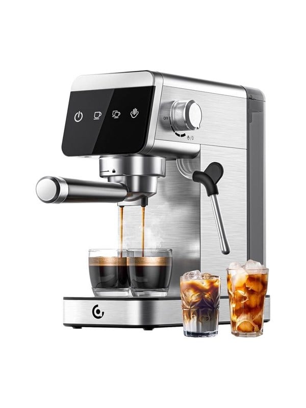 Espressomaschine AMZCHEF CE-AZ-EM1501-SV 1,2 L 20 Bar mit Dampfdüse