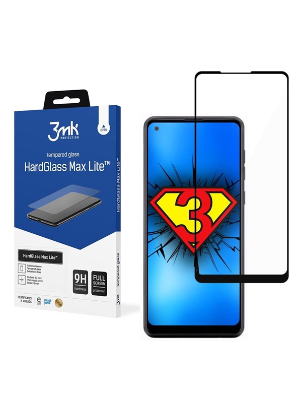 Verstärktes gehärtetes Glas 3MK Samsung Galaxy A21s - HardGlass Max Lite™