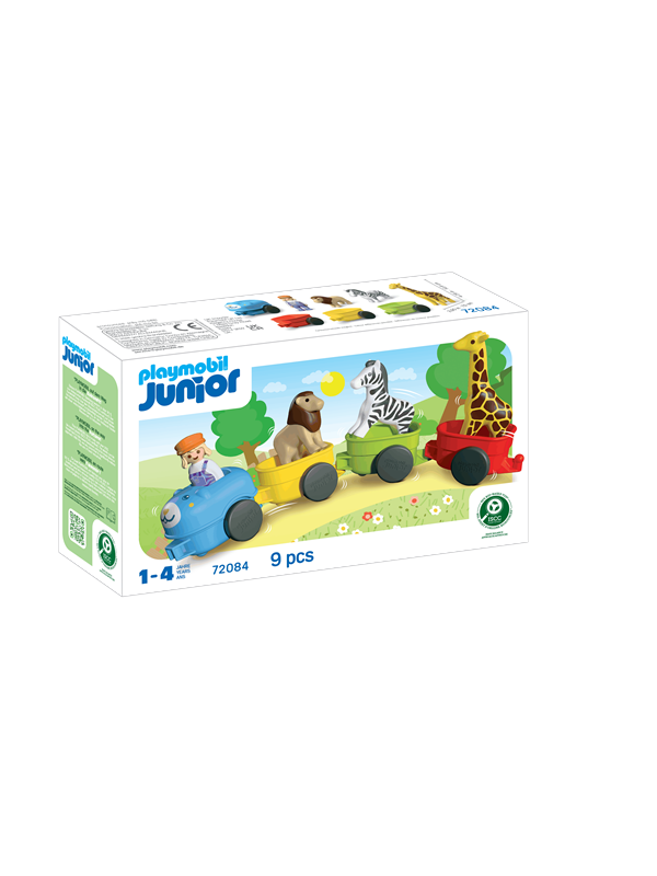 PLAYMOBIL | JUNIOR | Tierzug | Bunter Zug mit Tieren, 4 Anhängern & Fahrerhaube | Für Kinder ab1 Jahr | 72084 - Image 4