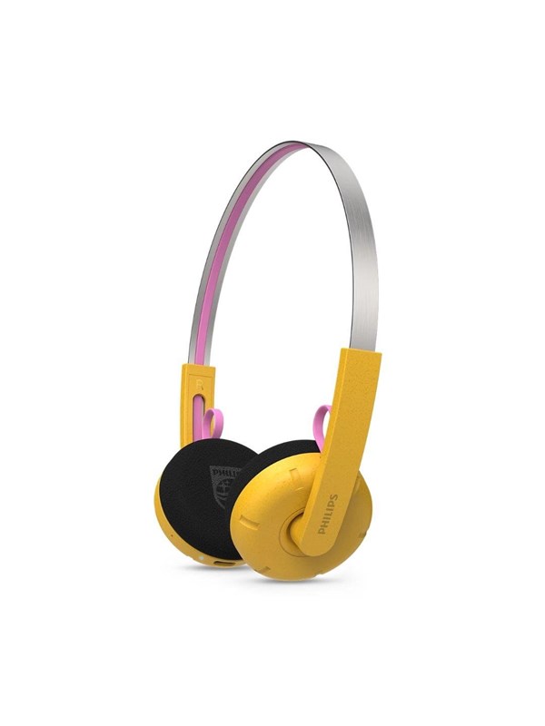 Philips TAMS1YL/00 kabellose und kabelgebundene Bluetooth-Kopfhörer für Anrufe und Musik gelb