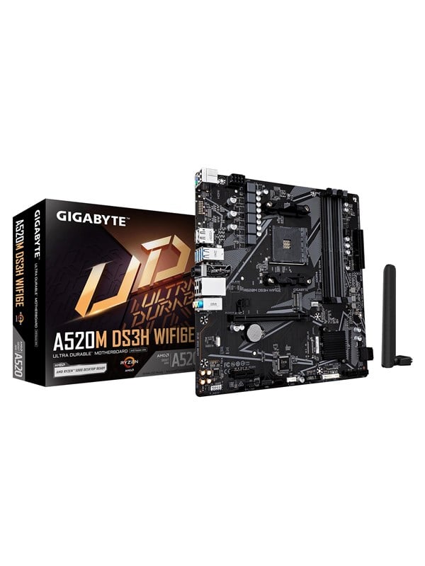 Image of GIGABYTE A520M DS3H WIFI6E Mainboard - AMD A520 - AMD AM4 - DDR4 RAM - Micro-ATX
