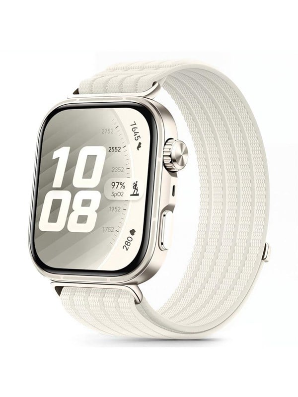 Tech-Protect Nylon Strap an Huawei Watch Fit 3  4  4 Pro  5  5 Pro - White