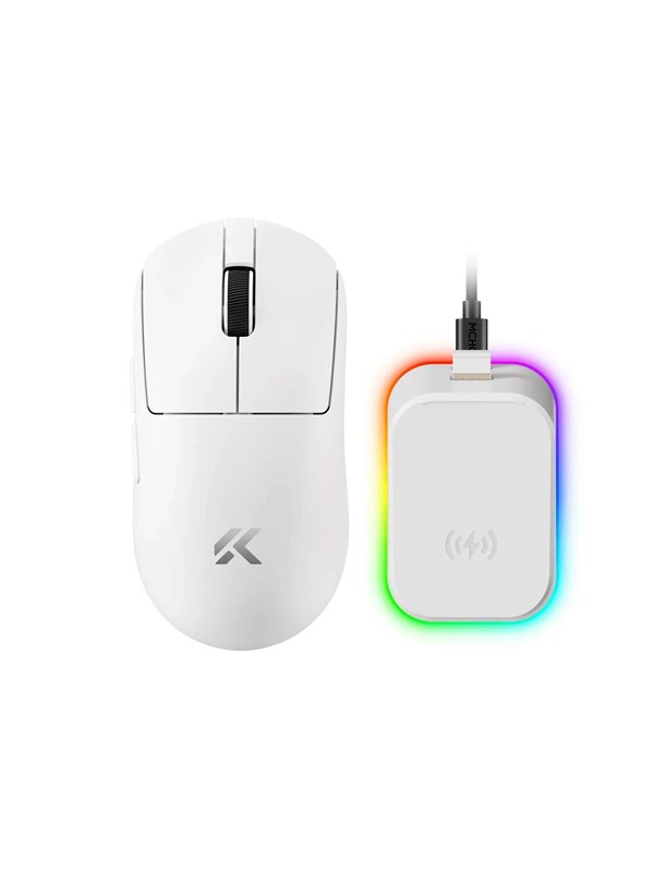 MCHOSE A7 V2 Ultra Plus Kabellose Gaming Maus 42000 DPI Weiß Magnet Dock